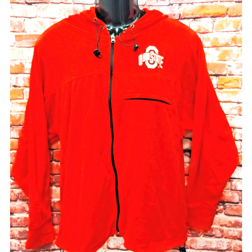 Ohio State Buckeyes Jacket  Unisex Medium Red Fleece Zip Up NCAA Football Sports